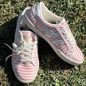 New Gola Pink & White Striped Sneakers size 9